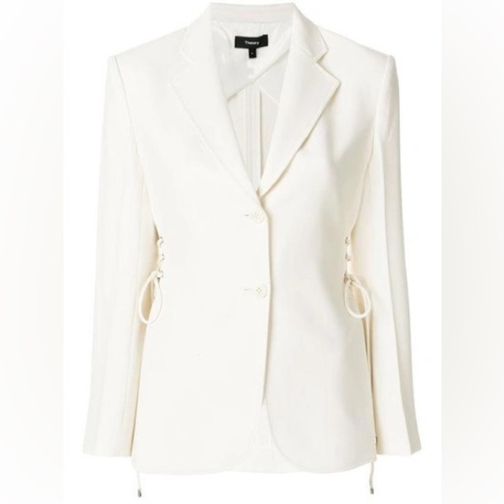 THEORY white blazer with ties